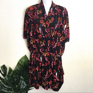 Rachel by Rachel Roy Bird & Floral Draped Dress